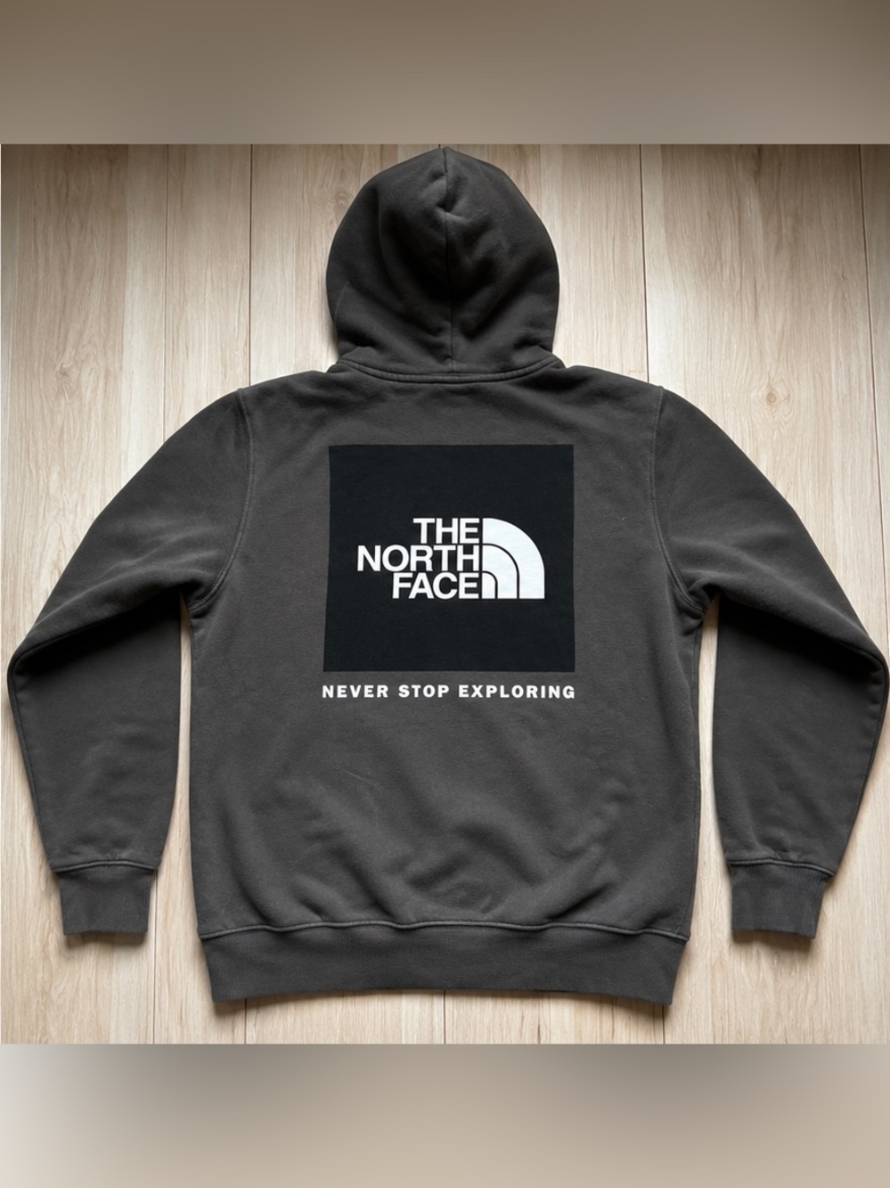 The North Face Hoodie Men’s Small Brown Pullover Sweatshirt Never Stop Exploring